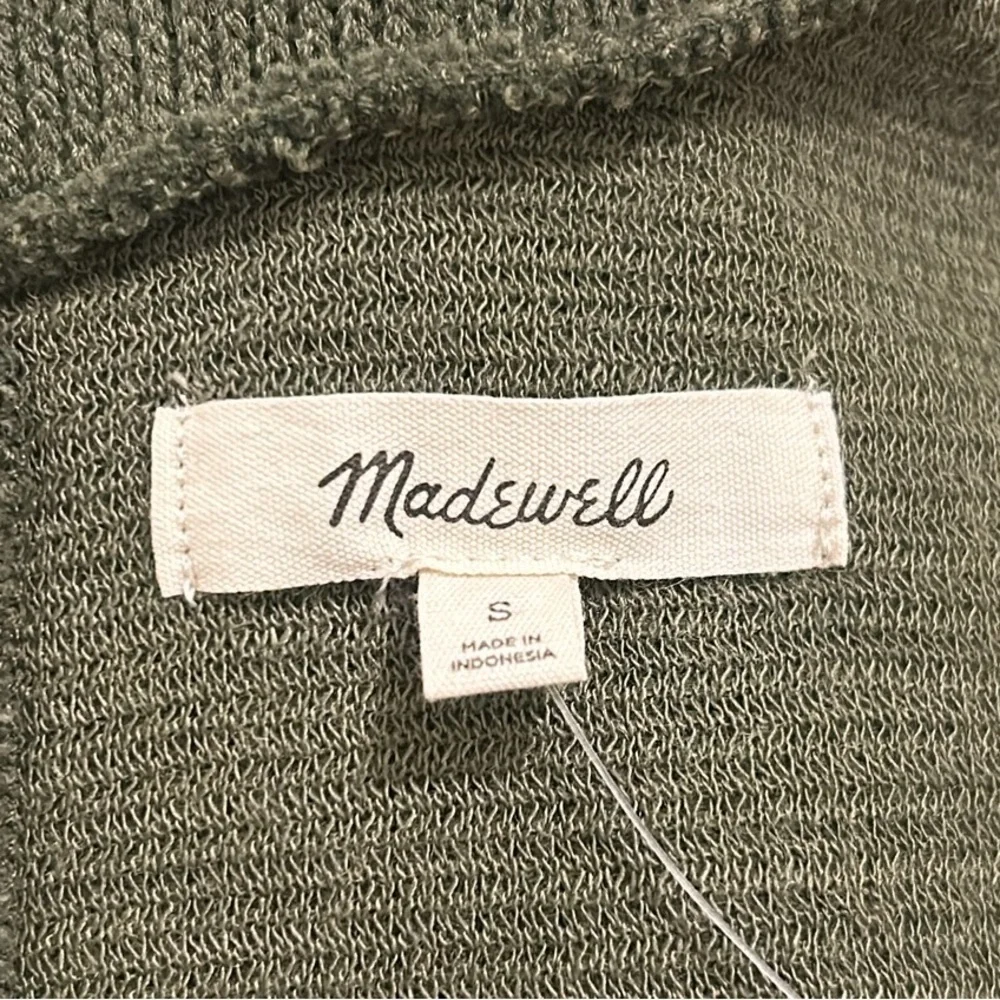 Madewell Mockneck Button-Back Top Sweater NWT In Loden Green Size Small